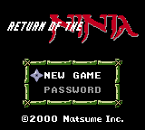 Return of the Ninja (Europe) Title Screen
